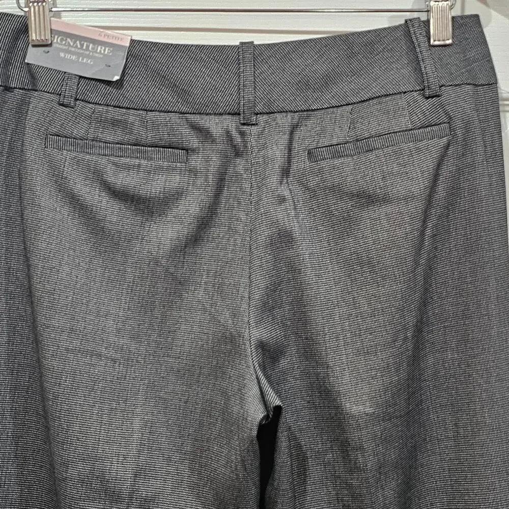 Ann Taylor Signature Wide Leg Career Pants 6P Gray Office Core Trouser - Picture 3 of 8